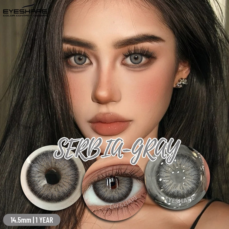 Eyeshare Softlens Serbia Gray 1Pasang 14.5mm  Lensa Kontak Mata Besar