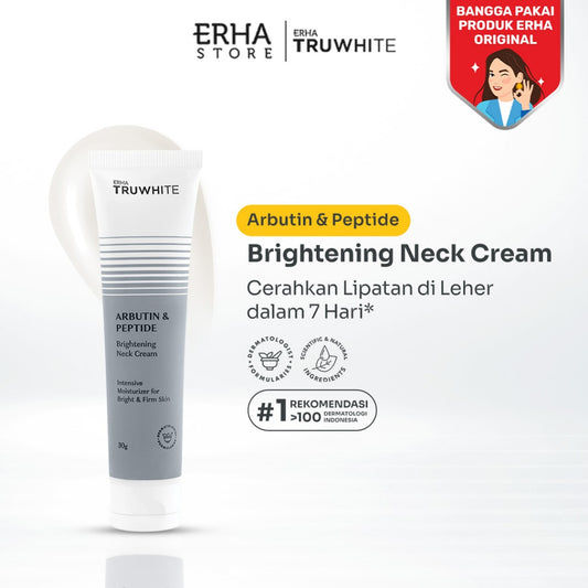 ERHA Truwhite Arbutin & Peptides Brightening Cream – Leher, Lipatan, Ketiak, Selangkangan 30g