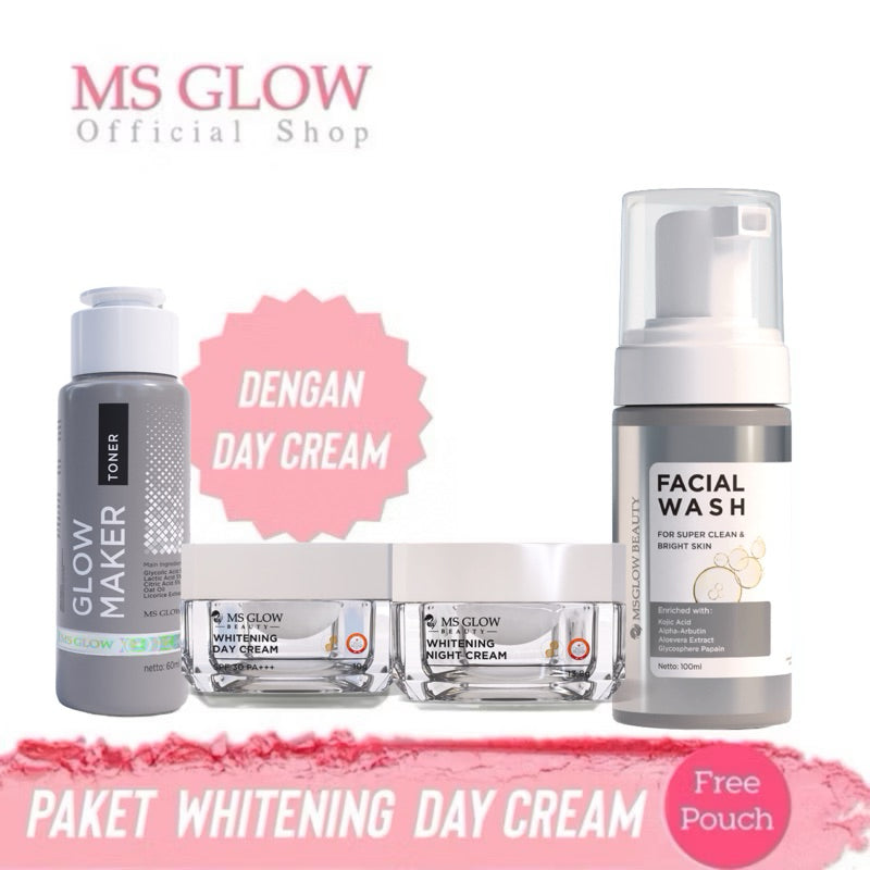 MS GLOW PAKET WAJAH  bonus produk & pouch