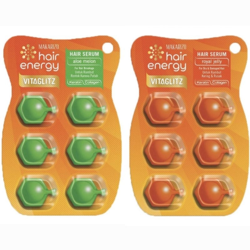Makarizo Hair Energy Vitaglitz Serum Rambut 6 pcs