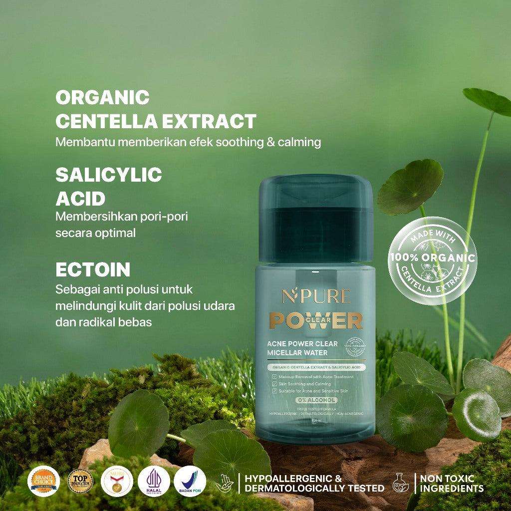 NOT FOR SALE - NPURE ACNE POWER CLEAR MICELLAR WATER 100ml / Micellar No Alcohol / SLS Free 100ml