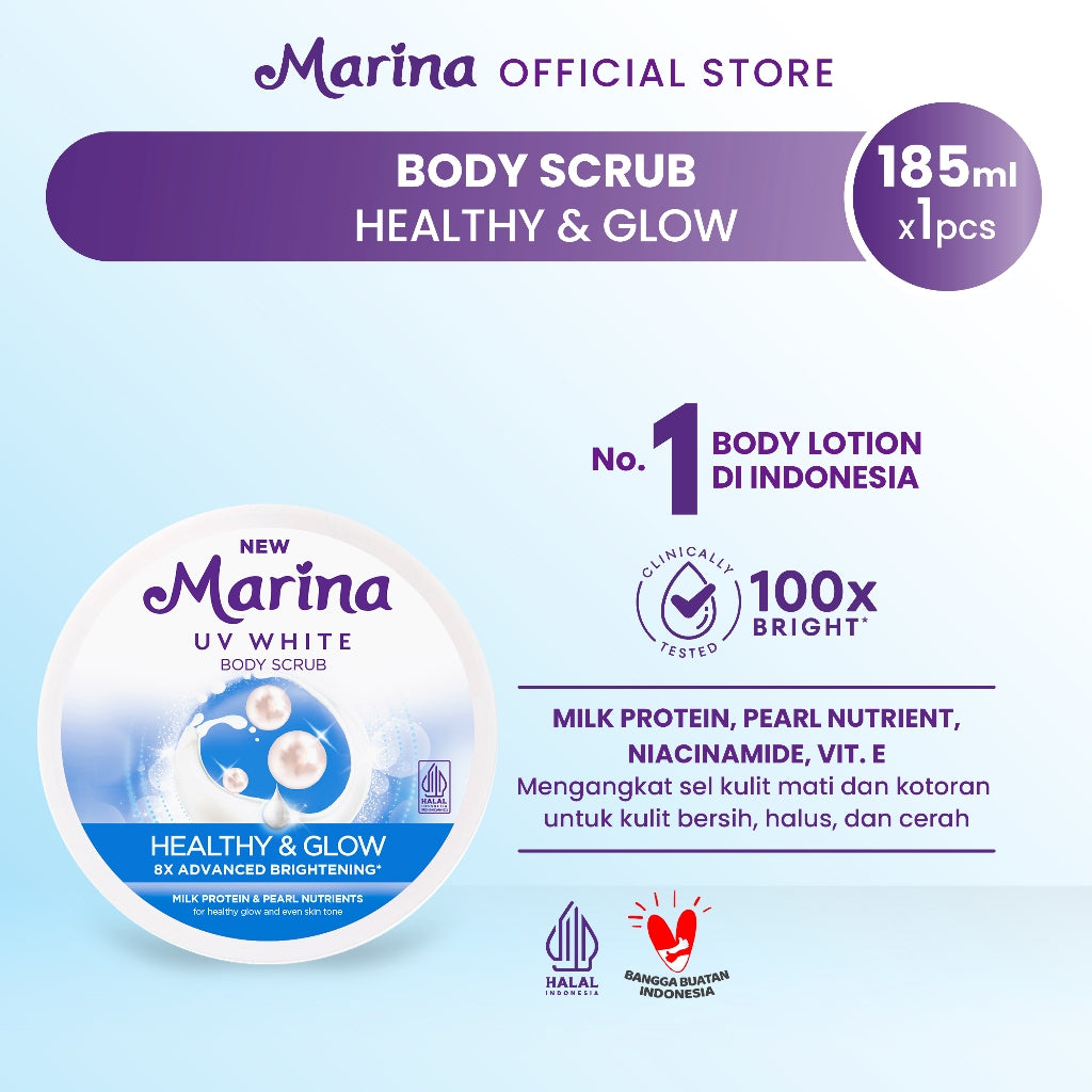 Marina Body Scrub Healthy Glow [185ml/ 2pcs] - Exp : 04.2028