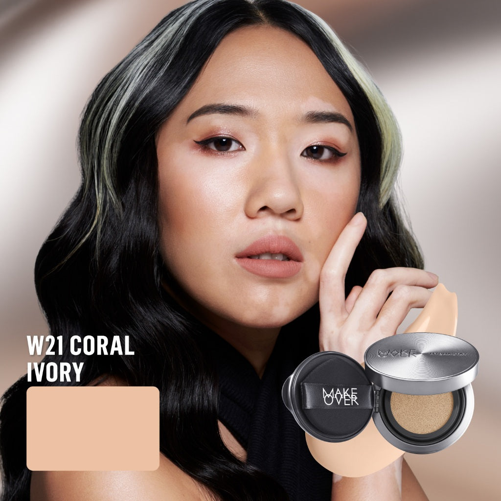 [SPECIAL 11.11] NEW! MAKE OVER Hydrastay Prismatic Glass Cushion - Glow Aqeela Sargio Cushion Plumpy Tahan Cuaca Panas Lembab Anti Crack Smudgeproof Tidak Cakey Tidak Crease High Coverage Tahan Banting Radiant Foundation Compact Makeup