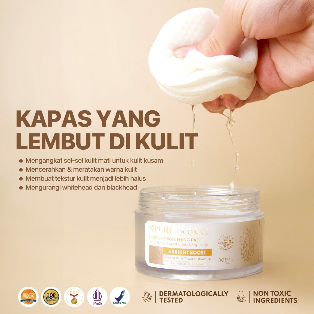 EXCLUSIVE CREATOR - BELI 2 LEBIH MURAH - NPURE Cica Clear Pad + Licorice Brightening Pad / Gentle exfoliation