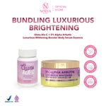 Noera Bundling Luxurious Brightening | 5% ALPHA ARBUTIN Luxurious Whitening Booster Body Serum Essence & Gluta ALA-C