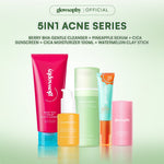 Glowsophy Bundle 5in1 Acne Series Cica Pathenol Moisturizer 100ml + Cica Daily Light Sunscreen + Berry BHA Gentle Cleanser + Watermelon Clay Stick + Pineapple Serum