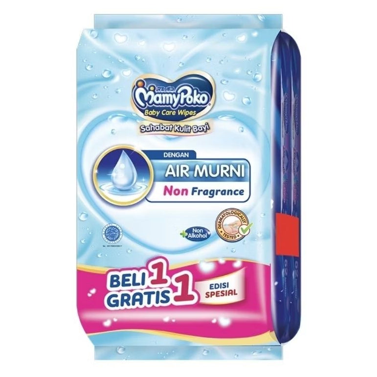 Mamy Poko Tisu Basah Bayi Air Murni Non Parfum 50 s - Beli 1 Gratis 1