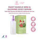 Noera Paket Collagen Drink Mini Improved Formula + Glowing Body Serum | Minuman Kolagen Mini | Body Serum Pencerah Badan | Minuman Collagen With L-Glutathione | Body Serum Glowing