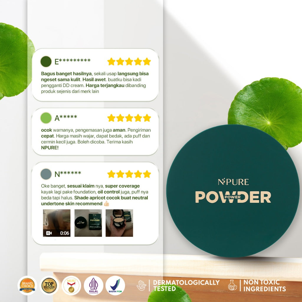NPURE ACNE POWER COVER Power Powder / Bedak Cover Jerawat / Powder Fondation / Powder For Acne Skin / Bedak Kulit Berjerawat