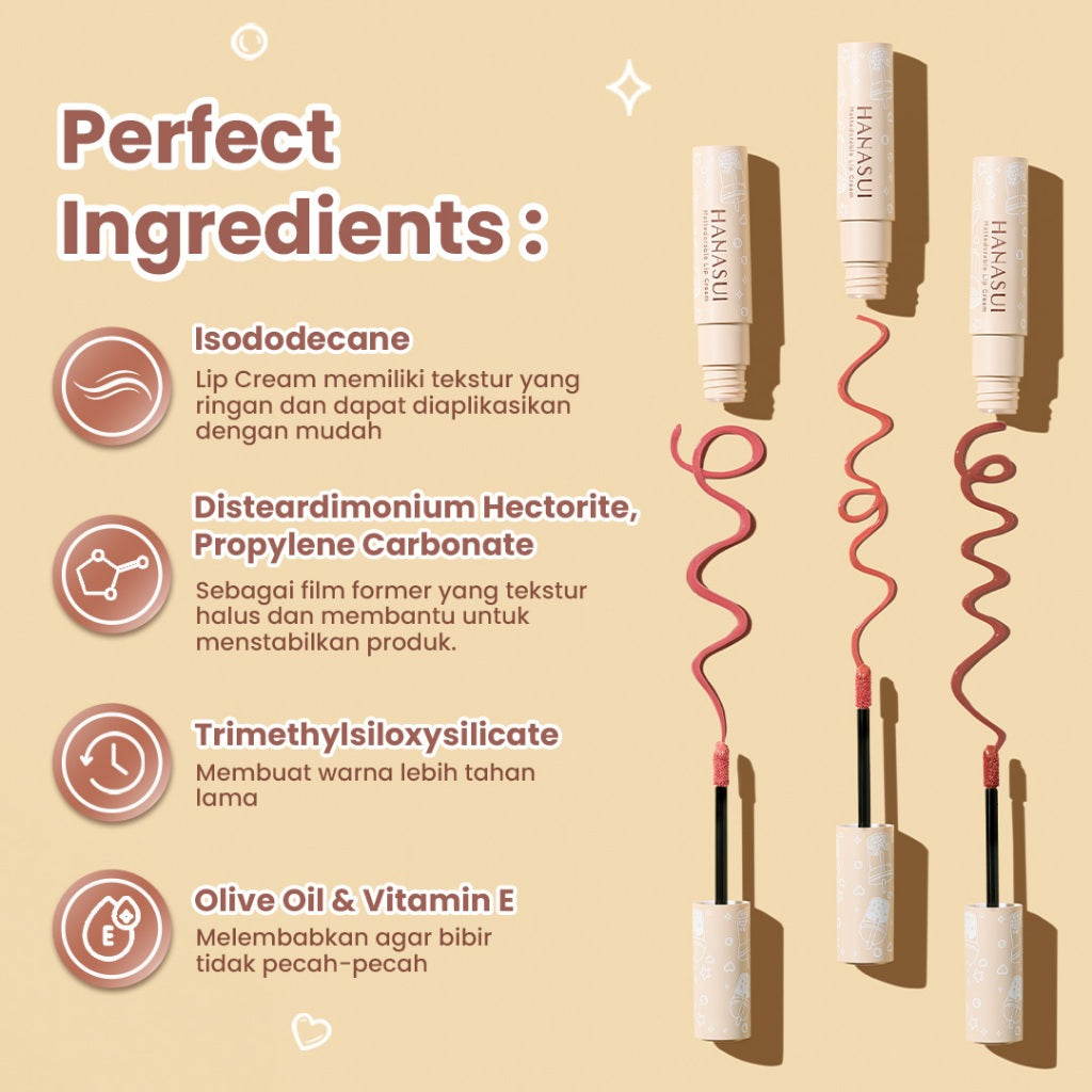 Hanasui Mattedorable Lip Cream Boba - Velvet Matte Finish Pigmented Long Lasting Double Moisturizing