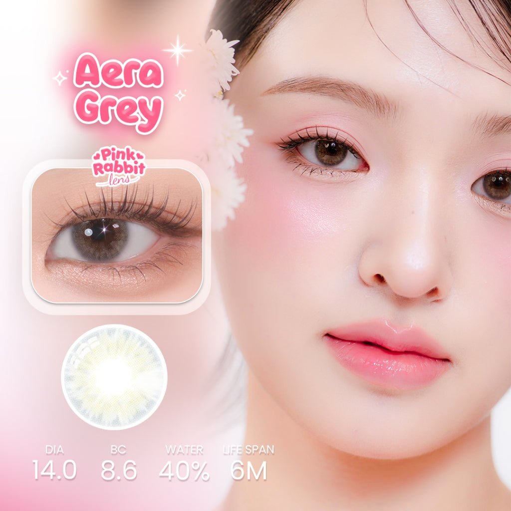 PINKRABBIT SOFTLENS AERA GREY - Normal, Minus 0.5 S/D 10.00 (1PCS/Sebelah) / Softlens / Soft Lens / Lensa Kontak / Soflen / Softlens normal minus / Lensa mata / Softlense #softlensnyaman #softlensnyamanbikincantik