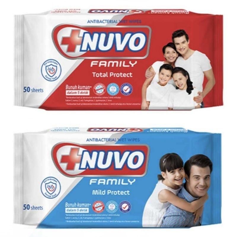 Nuvo Family Tisu Basah Antiseptik 2 x 50 s