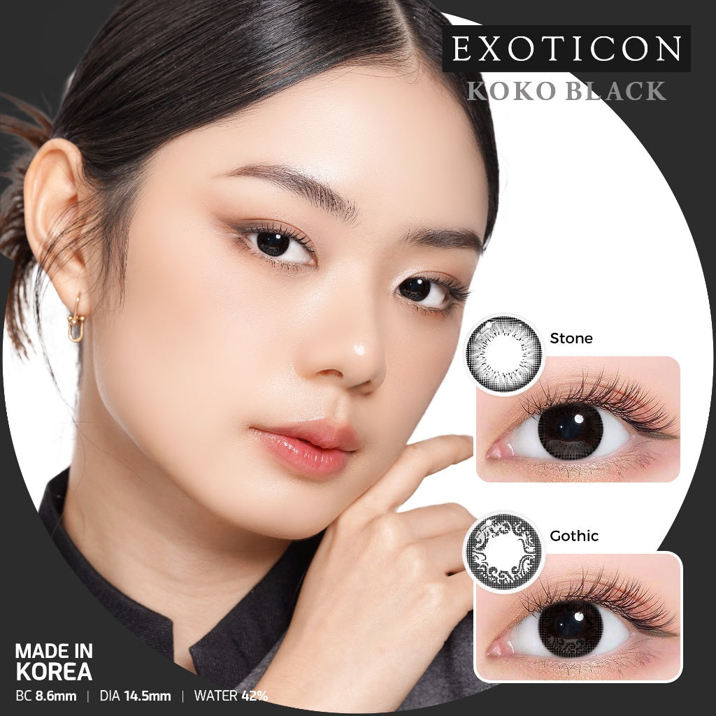 Exoticon Softlens Koko Black Series Stone | Gothic | Soflens Hitam | Soflens Natural