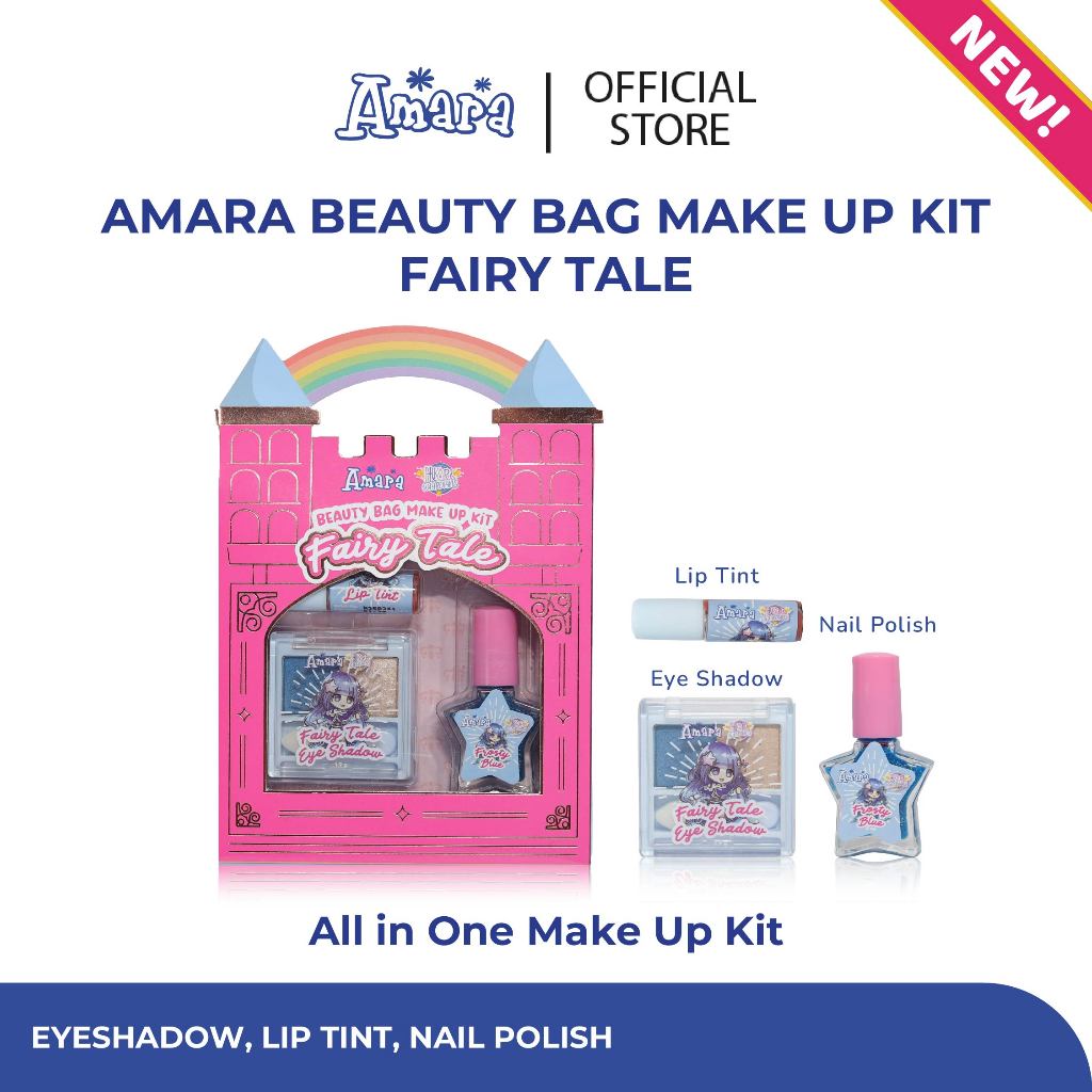 Amara Beauty Bag Makeup Kit Fairy Tale / Mainan Anak / Make Up Anak BPOM