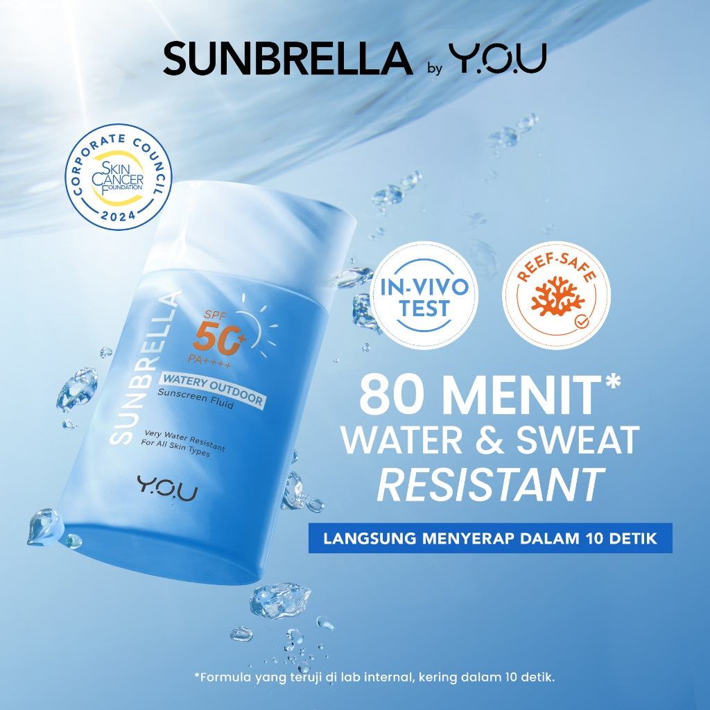 [NEW LAUNCH]  YOU Sunbrella Watery Outdoor Sunscreen Fluid Sunscreen Waterproof Sunscreen wajah dan tubuh Sunscreen Outdoor Sunscreen SPF 50