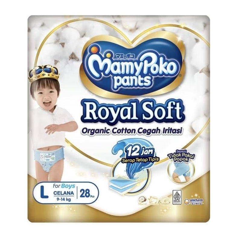 Mamy Poko Royal Soft Popok Celana Bayi Boys L 28 pcs