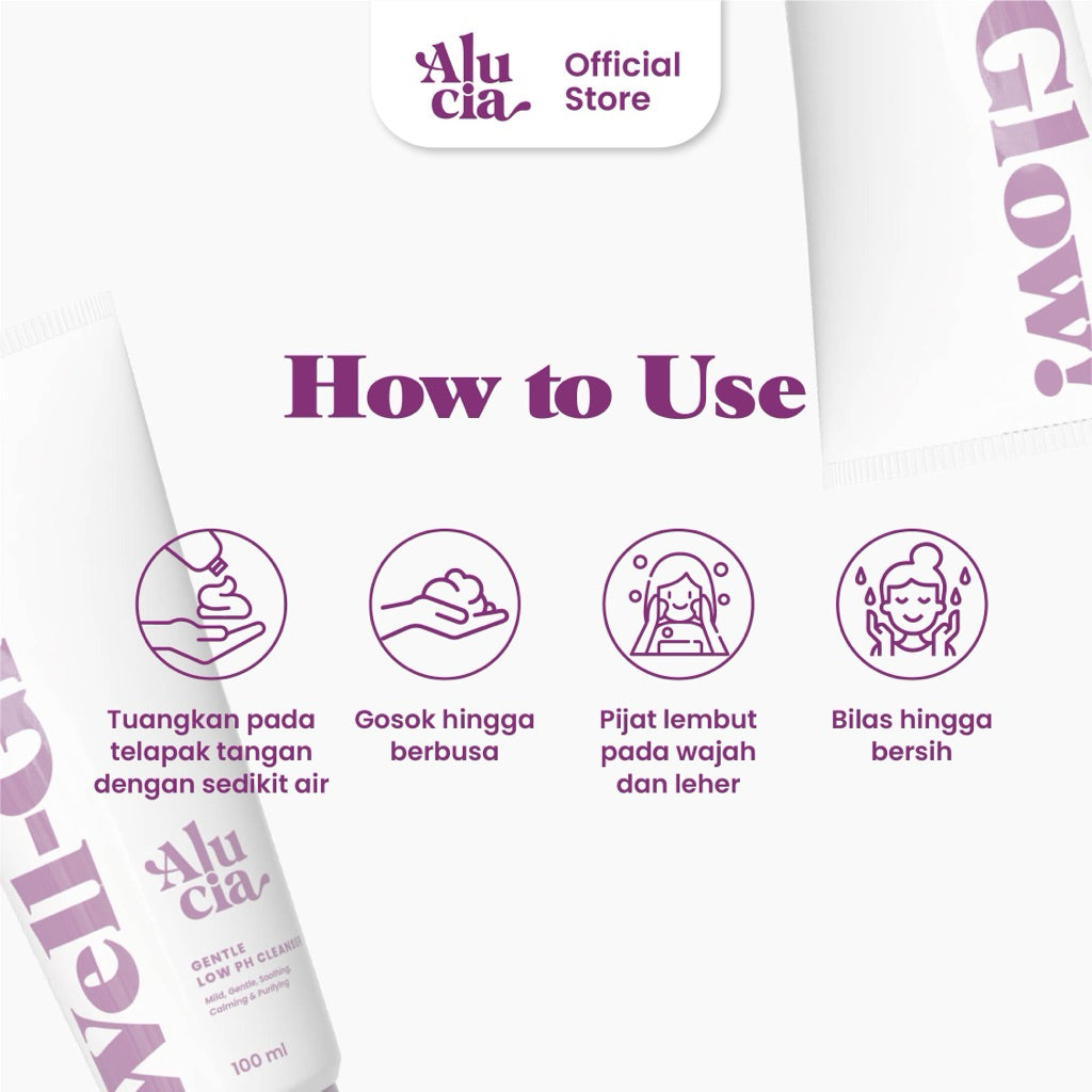 ALUCIA | Well-Glow! Gentle Low pH Cleanser 7X Extract Herbal Facial Face Wash Sabun Cuci Muka Gentle Low pH 5.0 - 5.5 NON SLS/SLES by Alucia Official