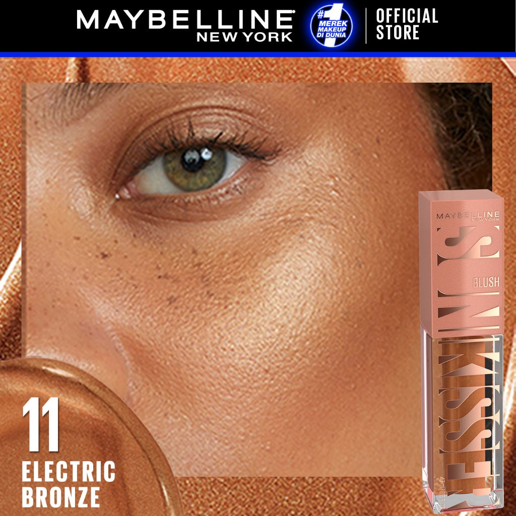 MAYBELLINE OFFICIAL Sunkisser Liquid Blush 5.4mL Instant Fresh Cheeks Glow Matte Cream Blush Liquid Blush Highlighter Blush On Cair Buildable Mudah Di Blend Pigmented Ringan Tahan Lama Tinted Serum