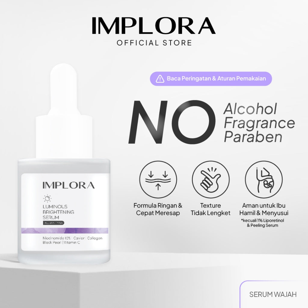 Implora Serum Wajah 20ML | Mencerahkan | Kulit Berjerawat | Komedo Dark Spot | Hydrating