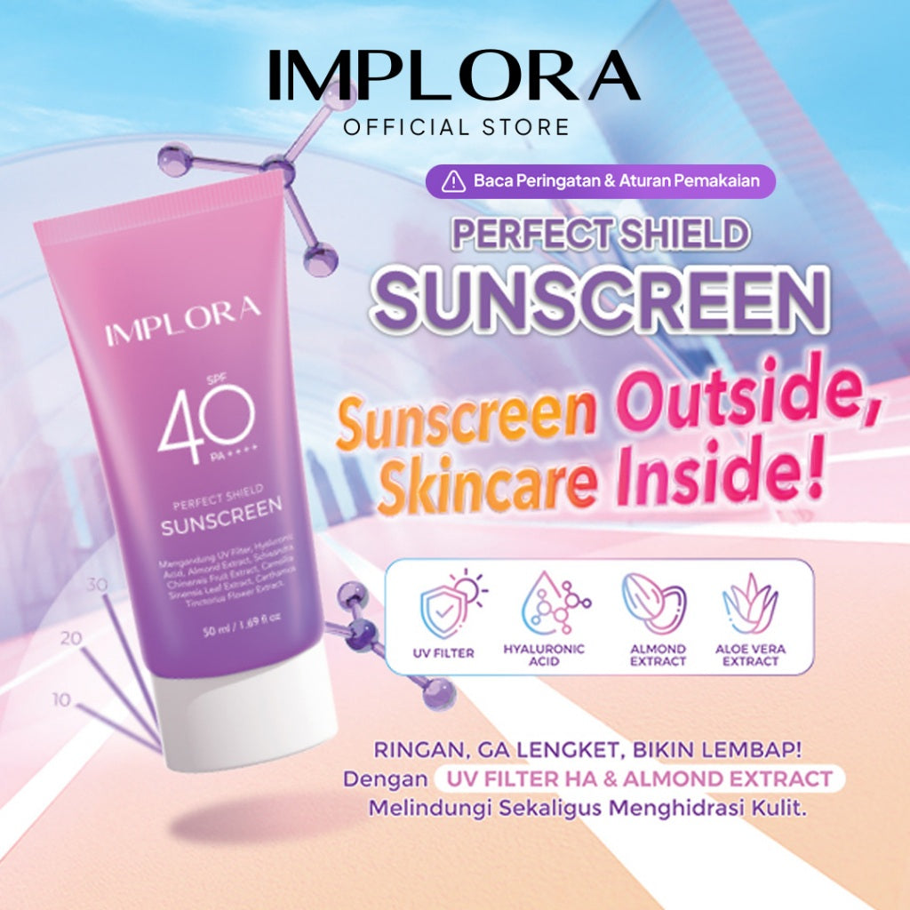 Implora Perfect Shield Sunscreen | Sunblock Wajah | Hyaluronic Acid Extract