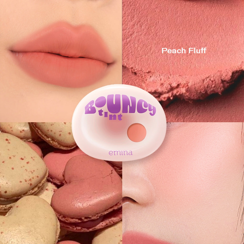 NEW! Emina Bouncy Tint 3 in 1 Lip, Cheek, & Eye - Blurry Lip Color, Lasting Stain, dilengkapi dengan SPF 15 PA+++, Marshmallow Mochi Pudding Longlasting Blush On Lip Tint Eye Shadow