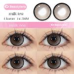BEAUTYLENS Honeycomb milk tea normal/minus(0.00s/d-8.00) Softlens Lensa Kontak 14.2MM Free Gift