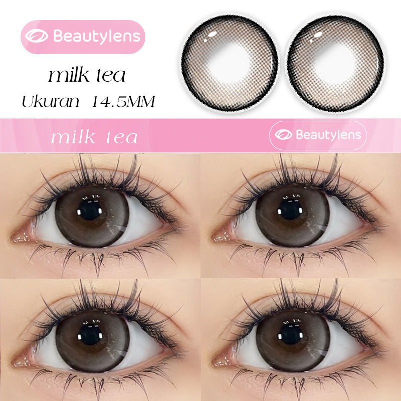 BEAUTYLENS Honeycomb milk tea normal/minus(0.00s/d-8.00) Softlens Lensa Kontak 14.2MM Free Gift