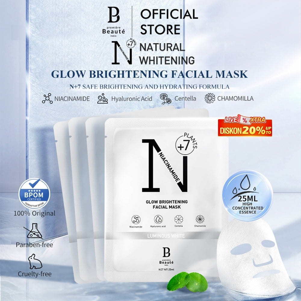 [Live] PREMIERE BEAUTE [Mask 6pcs]Whitening Essense Face Mask 25ml masker wajah Niacinamide centella Brightening Moisturizing Skin Care