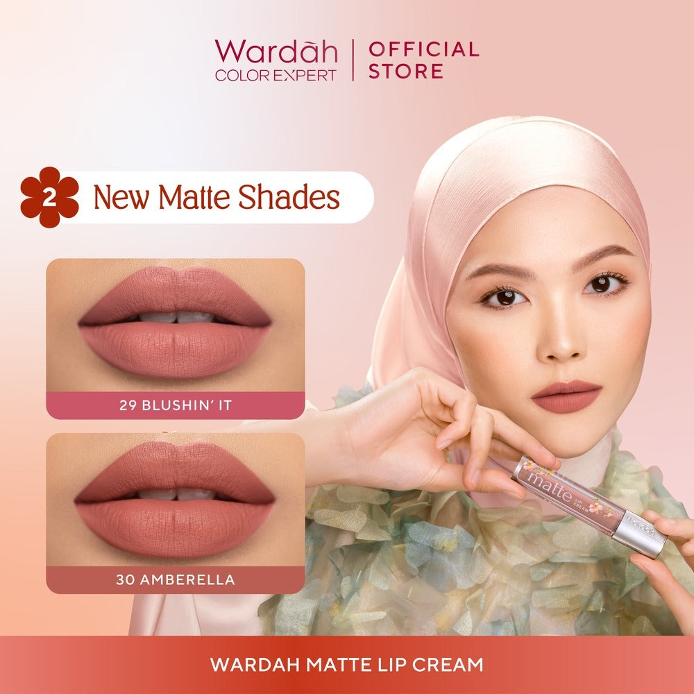 MOST LOVED! WARDAH Matte Lip Cream 4 g Warna Intense dan Tahan Lama Matte Finish Teksture Creamy Liptint Lip Stain Lipstik Lip Tint Lip Matte Lipstick Lipcream Glossy Longlasting Waterproof Tahan Lama Makeup Dark Lips Two Tone Lip Library