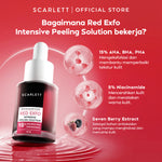 [NEW LAUNCH] Scarlett 2pcs Bundle Red Exfo Peeling Serum dan Blue Hydra Calming Serum Combo Mencerahkan, Membuat Kulit Glowing, Calming, Plumpy dengan 15% AHA BHA PHA dan Azulene Allantoin