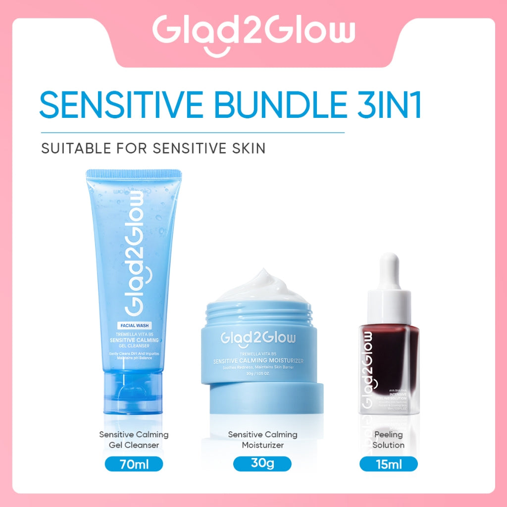 GLAD2GLOW Tremella Vita B5 Sensitive Calming Moisturizer | Gel Day & Night Cream Skincare g2g Pelembab Wajah Pemutih Wajah Mencerahkan g2glow official store