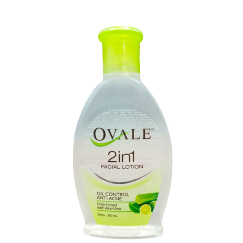 OVALE 2in1 Facial Lotion Bengkuang / Lemon / Anti Acne / 60ml 100ml 200ml - Pembersih Wajah Sekali Usap/HenecoBeauty