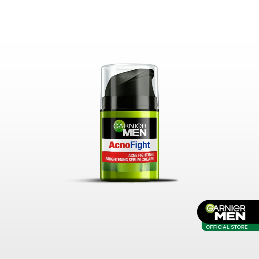 GARNIER Men Acno Fight Acne Fighting Brightening Serum Cream Skin Care - 40ml Krim Siang moisturizer tone up pelembab wajah day cream pemutih wajah glowing cepat