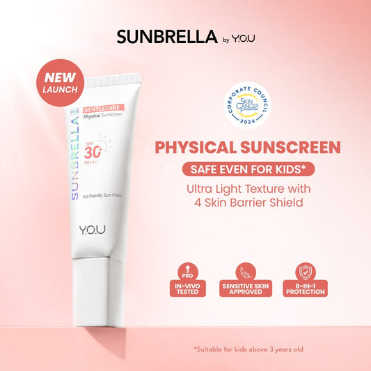 YOU Sunbrella Pro Gentlecare Physical Sunscreen SPF 30+ PA+++ 8 in 1 Protection