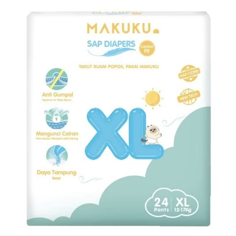 Makuku SAP Comfort Fit Popok Celana Pampers Bayi XL 24 Pcs