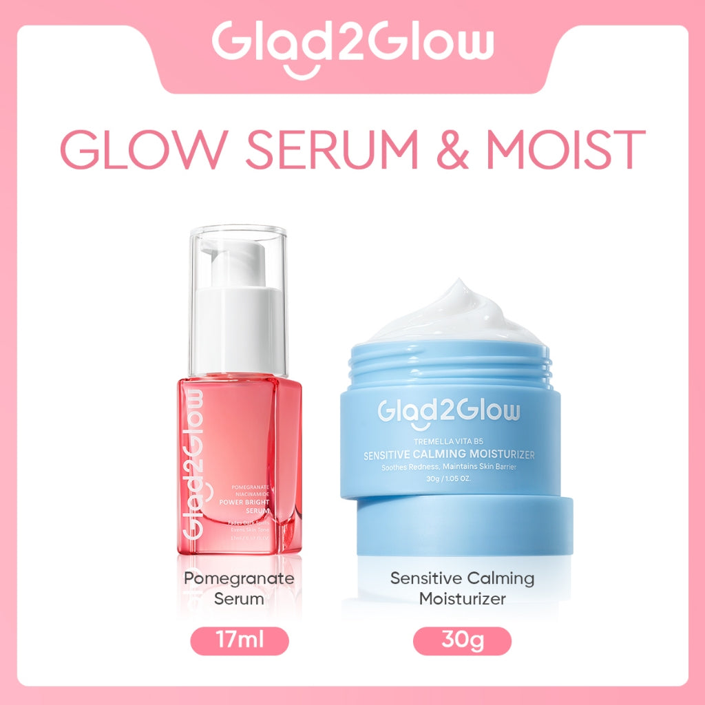 GLAD2GLOW Tremella Vita B5 Sensitive Calming Moisturizer | Gel Day & Night Cream Skincare g2g Pelembab Wajah Pemutih Wajah Mencerahkan g2glow official store