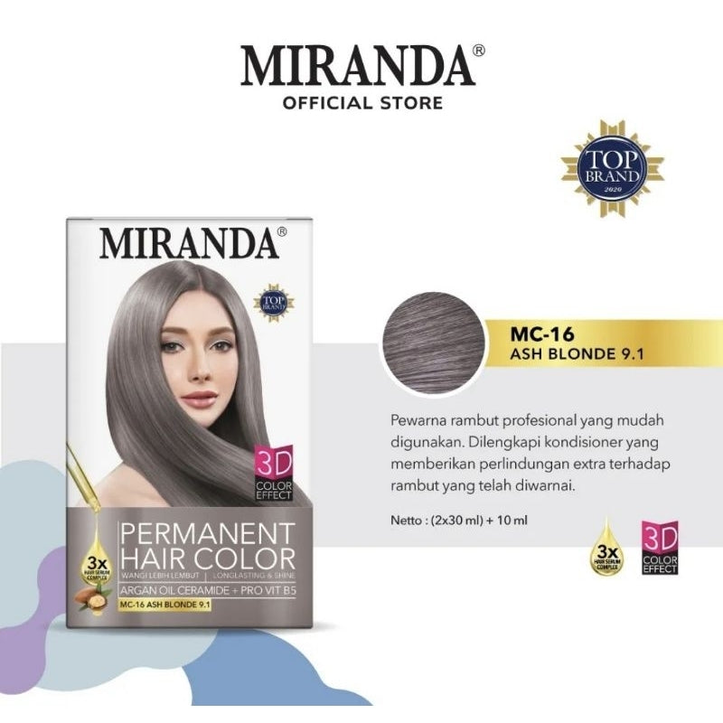 Miranda Pewarna Rambut Wanita 30 Ml Lengkap