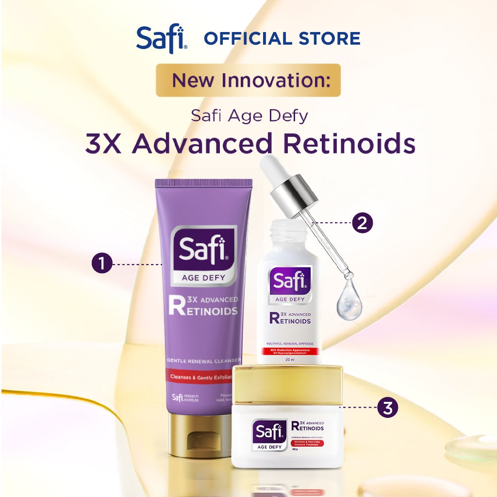 [Twinpack lebih hemat] Safi Age Defy 3X Advanced Retinoid - Youthful Renewal Ampoule 20ml - Serum Wajah untuk Kulit Glowing | Better Than Retinol
