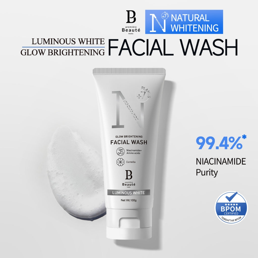 PREMIERE BEAUTE Facial Wash Niacinamide Centella  Luminous White Glow Brightening 100g Face Wash Amino acid Hyaluronic acid Blackhead Removal Calming Peeling Dark Spot cleanser