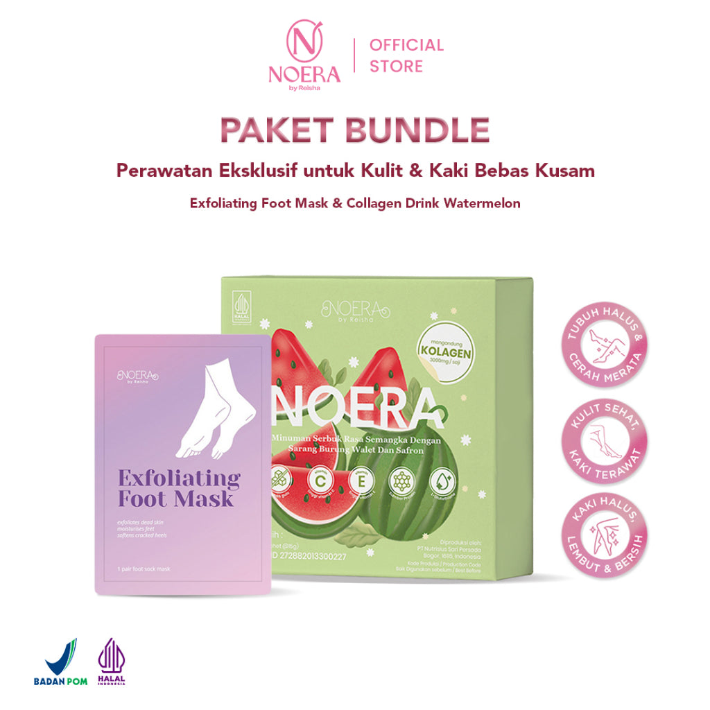 Noera Paket Collagen Drink Improved Formula & Exfoliating Foot Mask