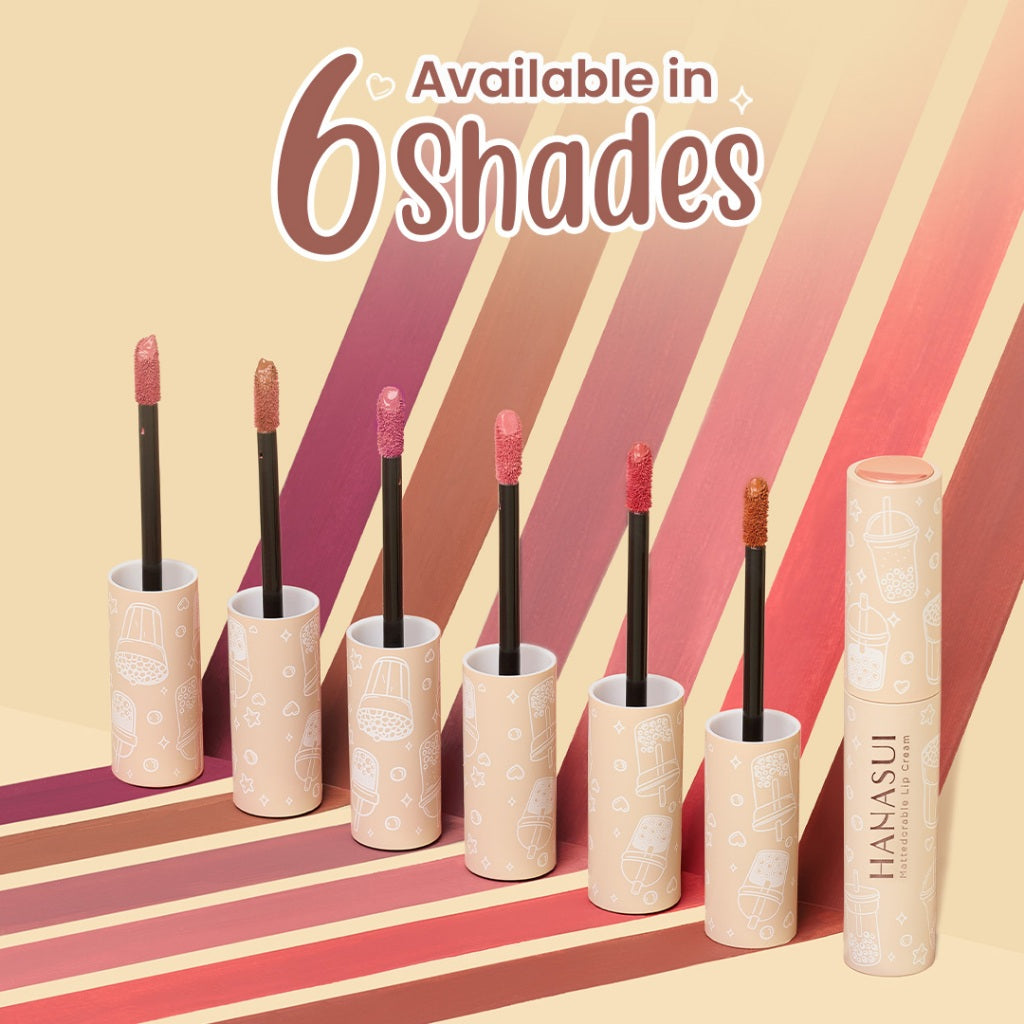 Hanasui Mattedorable Lip Cream Boba - Velvet Matte Finish Pigmented Long Lasting Double Moisturizing
