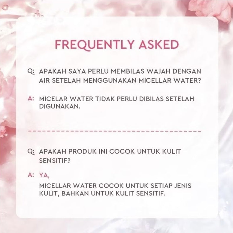 Glad2Glow Cherry Blossom Micellar Water Pembersih Makeup 300 ml