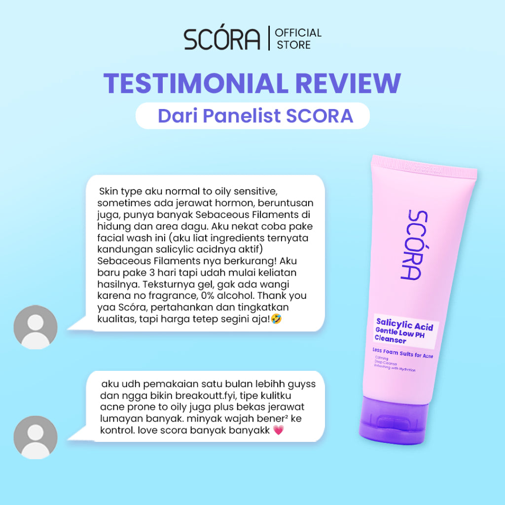 SCORA Salicylic Acid Gentle Low pH Cleanser Sabun Cuci Muka Oily Acne Prone Skin Friendly 100 ml