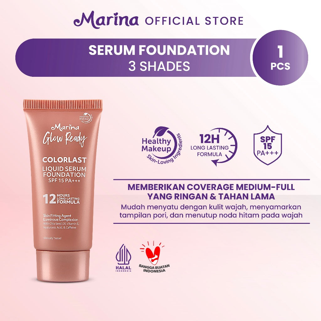 Marina Glow Ready Liquid Serum Foundation - Exp Date : 02.2026