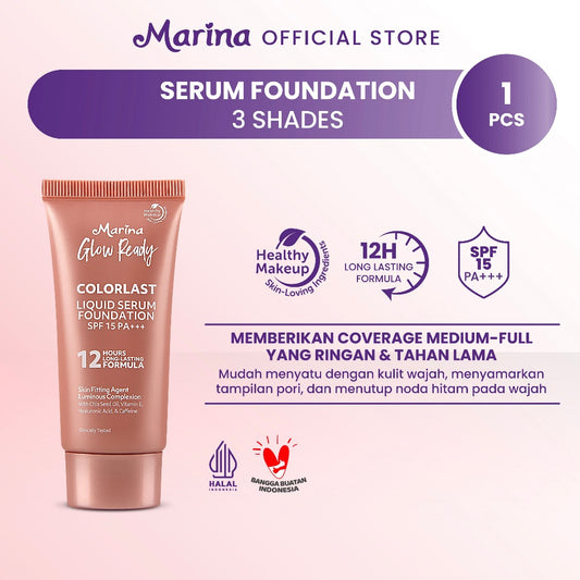 Marina Glow Ready Liquid Serum Foundation - Exp Date : 02.2026