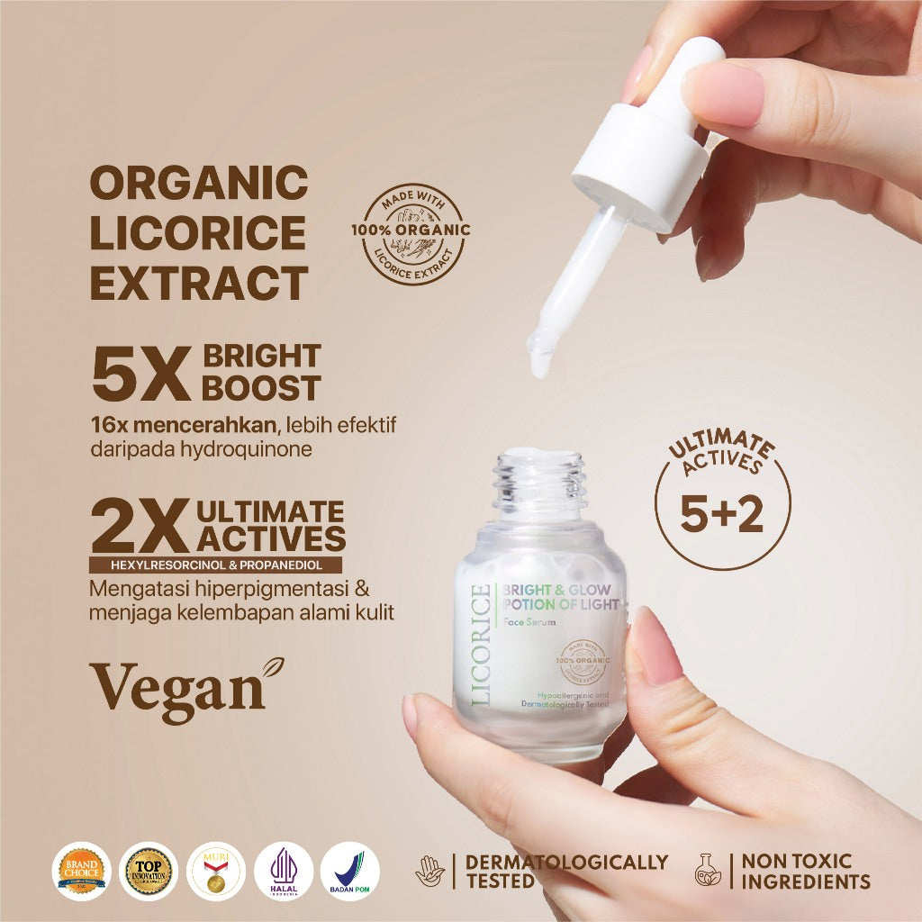 NPURE Bundling Licorice Serum + Licorice Moisturizer 30gr / Bright and Glow / Rangkaian Skincare / Mencerahkan