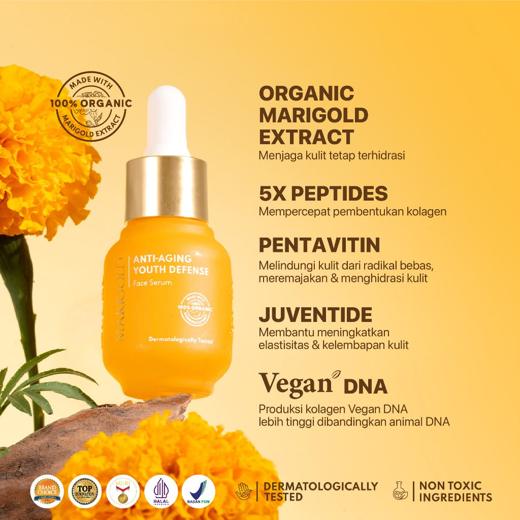 MARIGOLD SERUM - NPURE Marigold anti-Aging Youth Defense Face Serum / Anti Aging Serum / Serum Wajah Anti Aging Flek Hitam