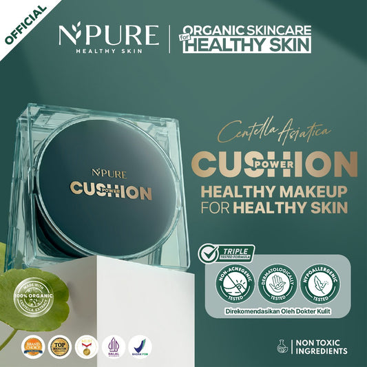 NPURE Centella Asiatica Flawless Matte Power Cushion dan Refill Cushion / Cushion Daily / Cushion matte / Refill Cushion