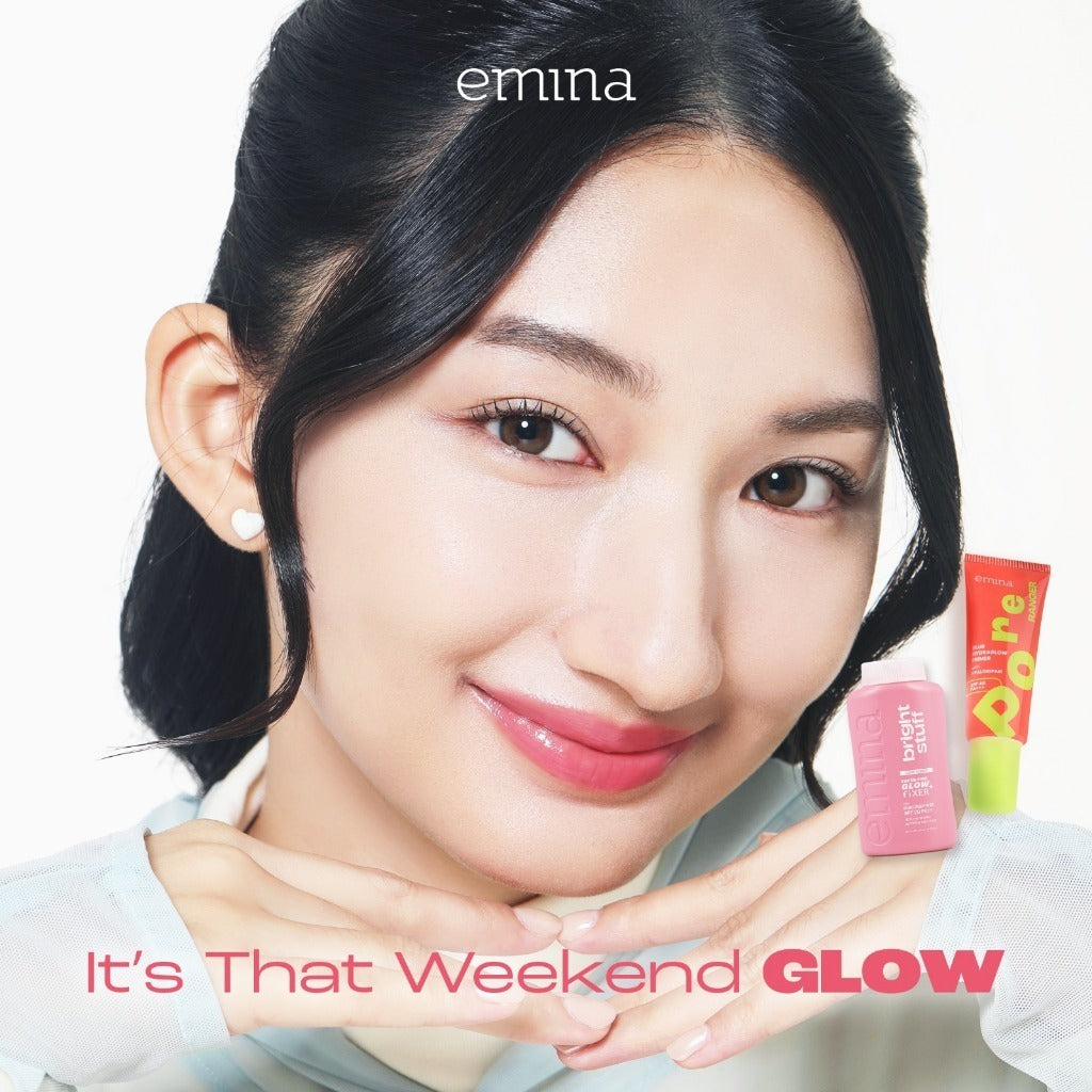 Emina Glow & Fresh - Emina Primer Pore Ranger Total Poreless, Pore Ranger Blur Hydraglow, Loose Powder, Daily Matte Cushion, FREE Bright Stuff Micellar Water 50ml - Blurring, Smooth, Make Up lebih tahan lama