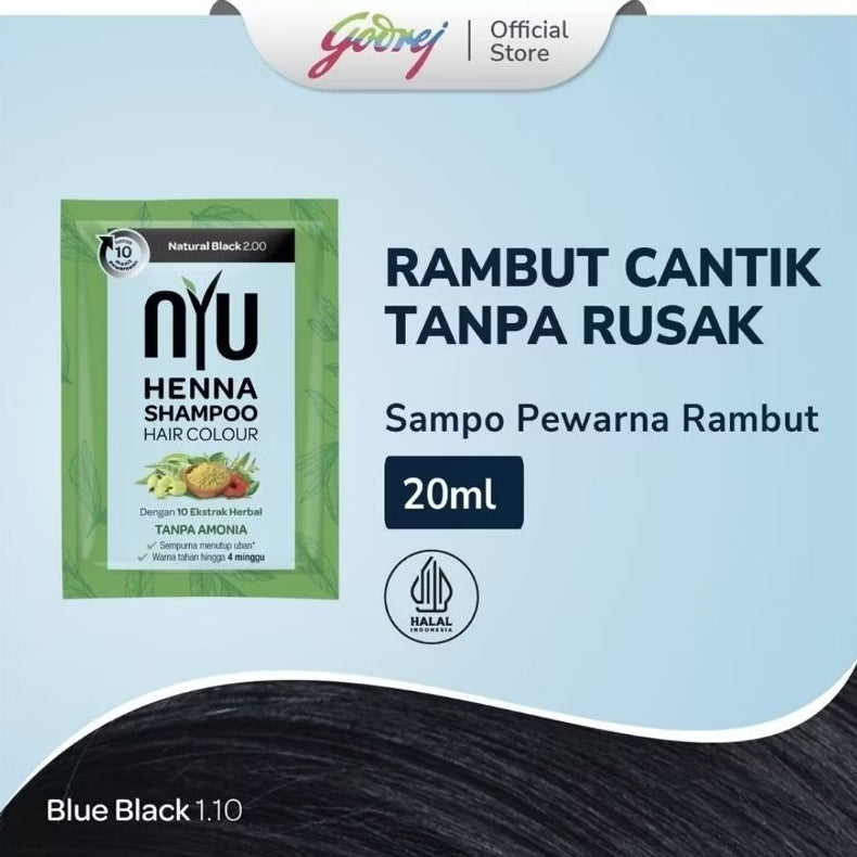 NYU Henna Sampo Pewarna Rambut Natural Sachet 20 ml